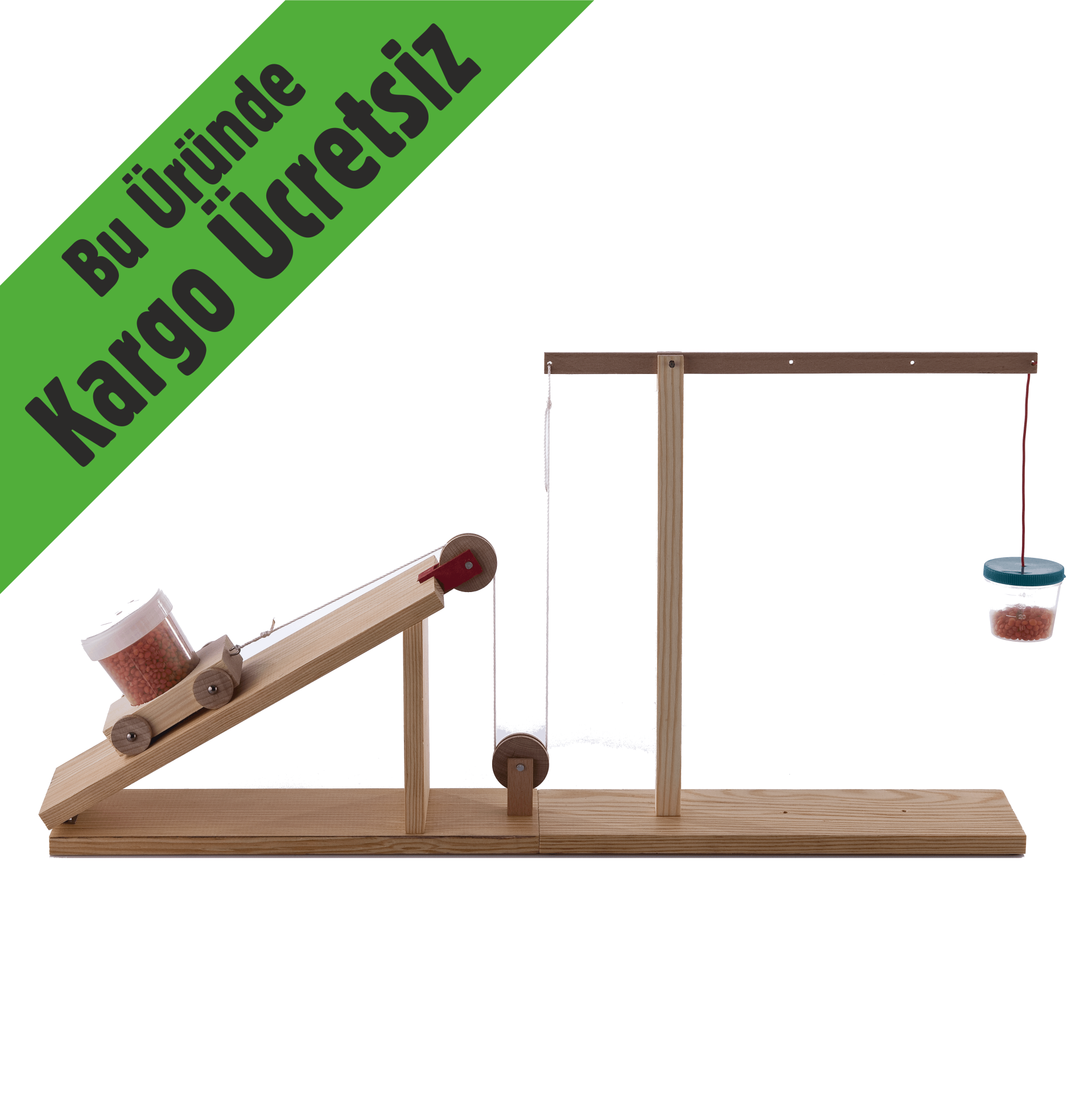 Bileşik Basit Makine Yapalım Bileşik Basit Makine Seti Eğik Düzlem-Kaldıraç-Makara