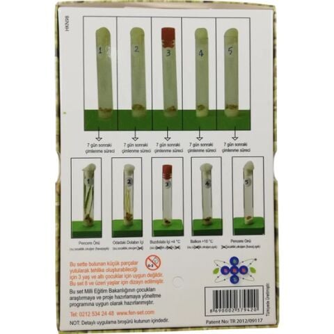 Fenset Kontrollü Çimlenme Eğitici Deney Seti